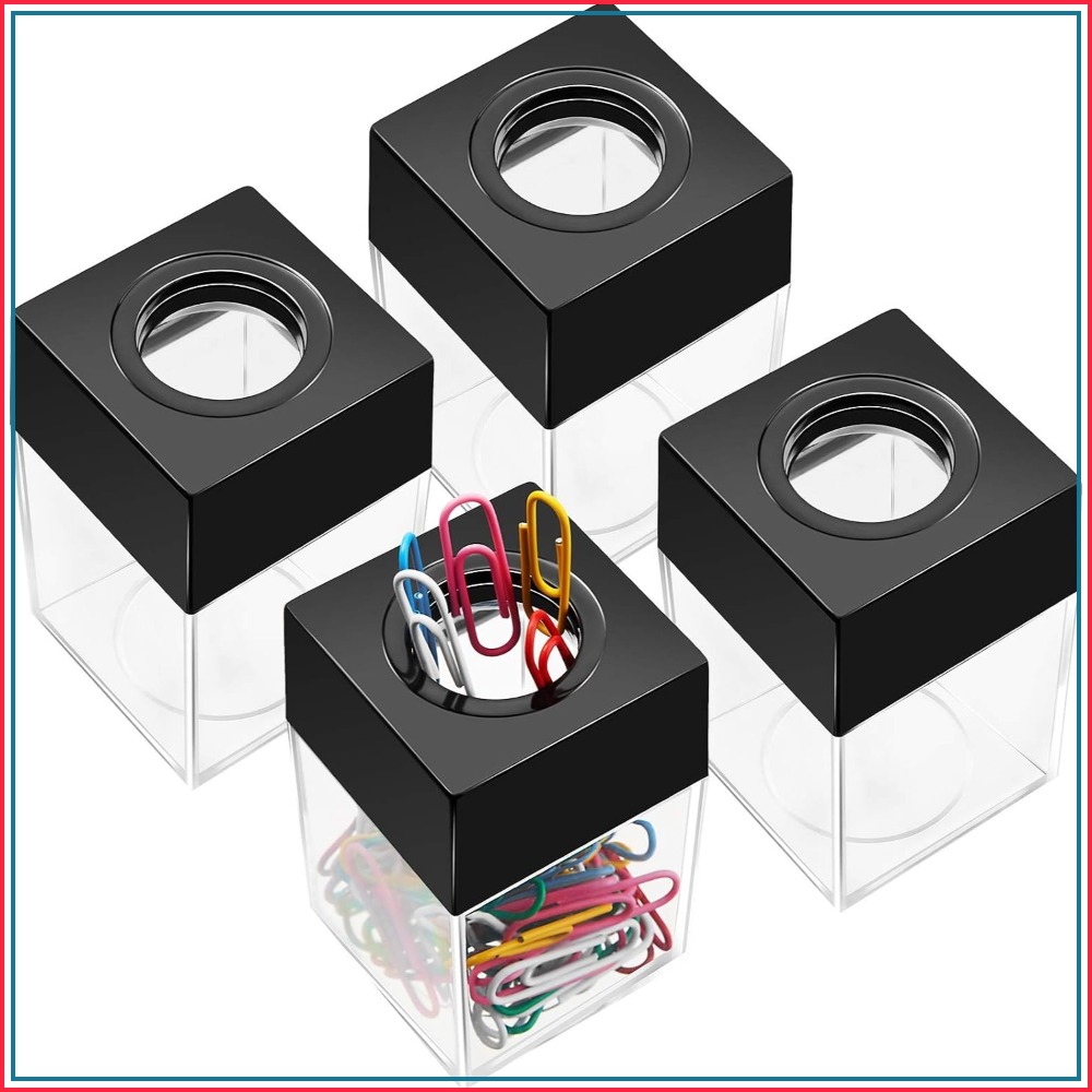 Paperclip Magnetic Set - Magnetische paperclipdispenserset van 4 - Compacte