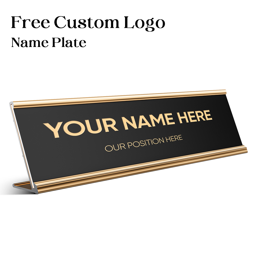 Desk Name Plate - Gratis gepersonaliseerde aangepaste kantoor naamplaatjes aluminium