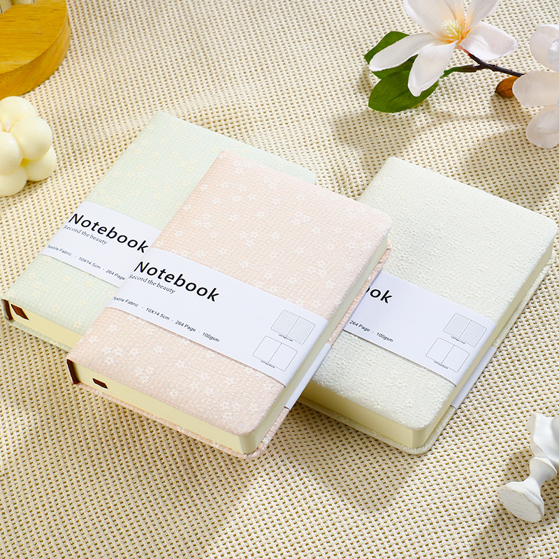 Notebook Dotted A5 - Draagbaar A6 klein notitieboekje met bloemenpatroon,
