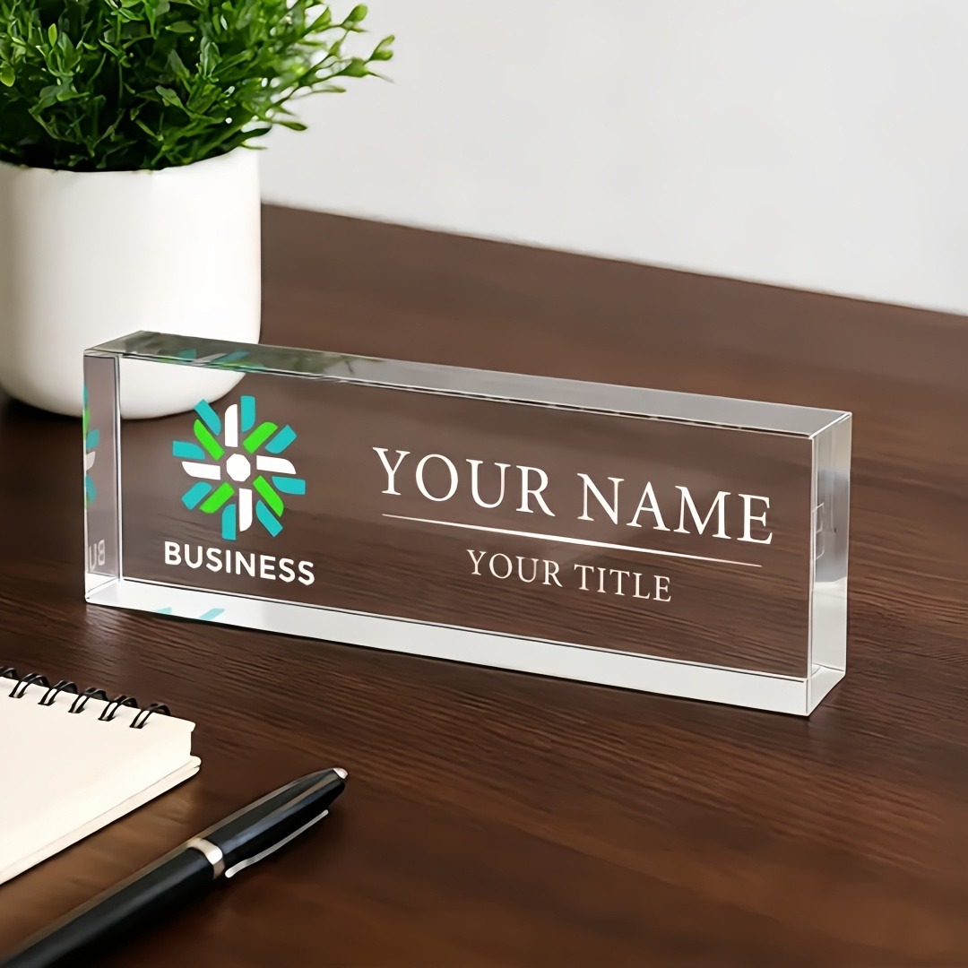 Desk Name Plate - 2D platte gepersonaliseerde acryl bureaunamenplaat roze