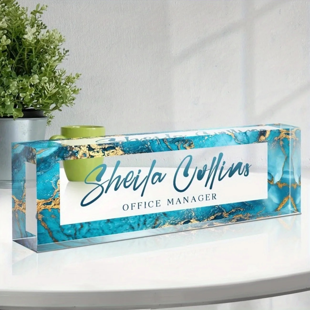 Desk Name Plate - [2D Plat] Grappig, op maat gemaakt