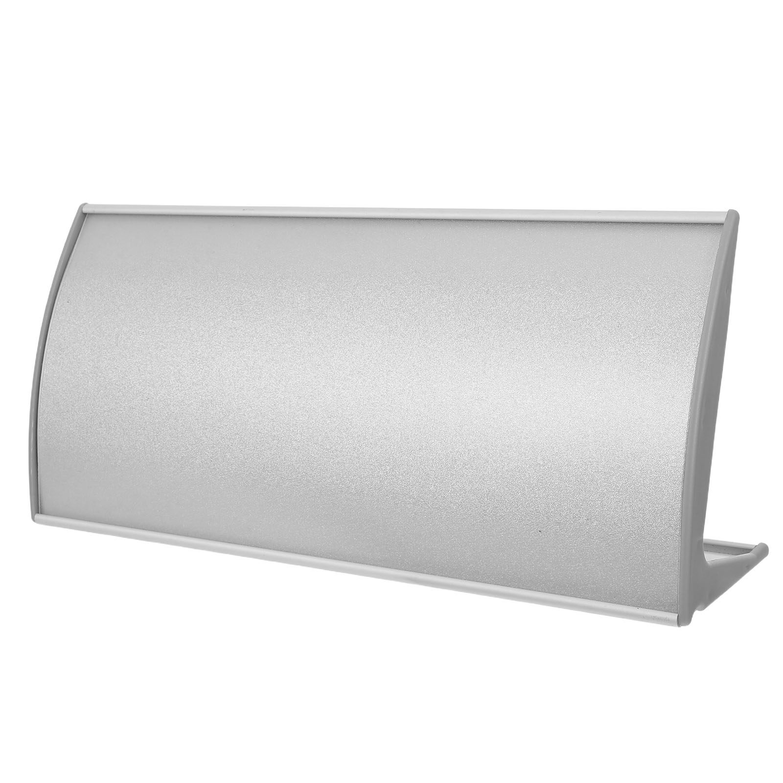 Desk Name Plate - Aluminium L-vormige bureau-naambordhouder, gebogen blanco naamplaatje