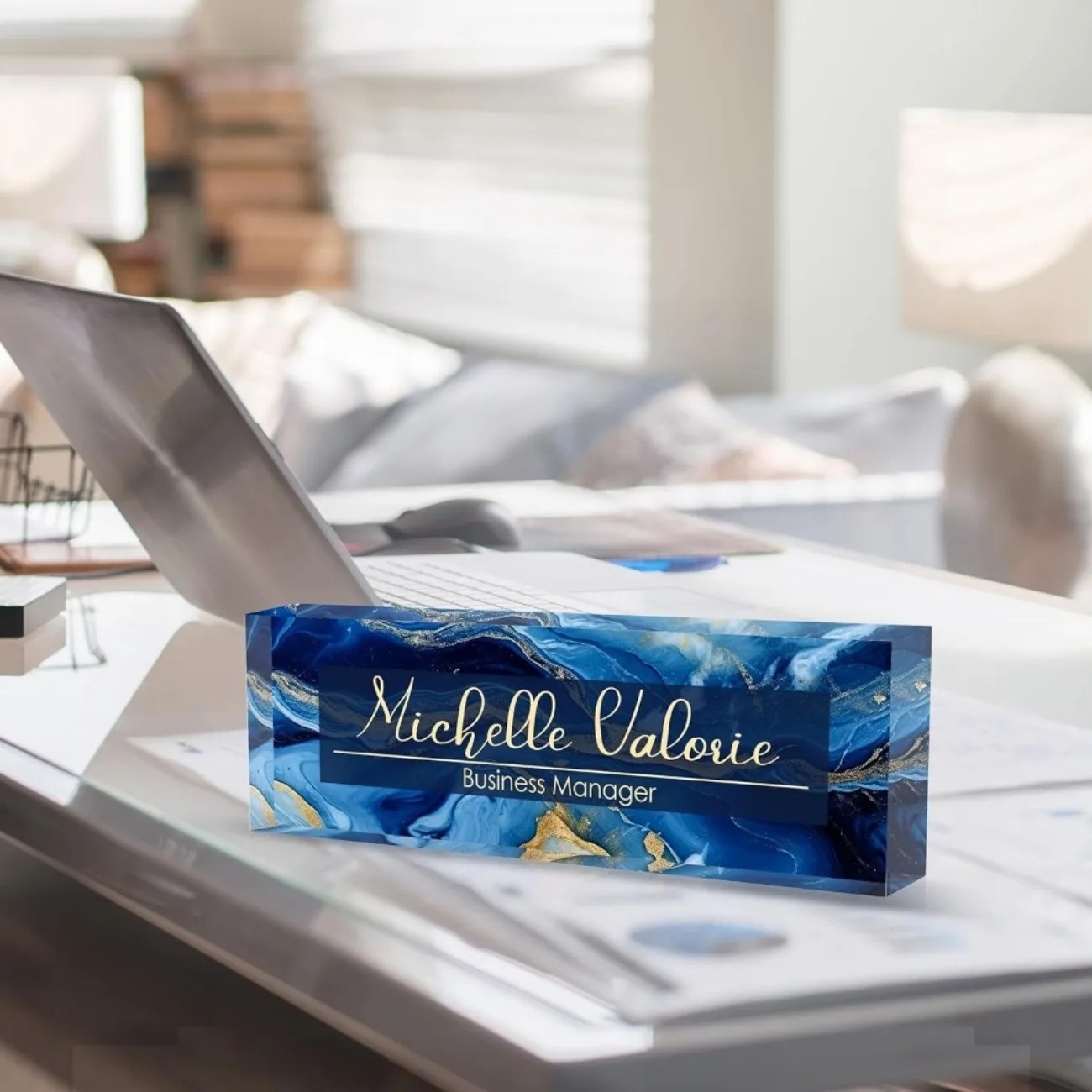 Desk Name Plate - [2D Plat] Aanpasbaar acryl bureau-naambordje, gepersonaliseerd