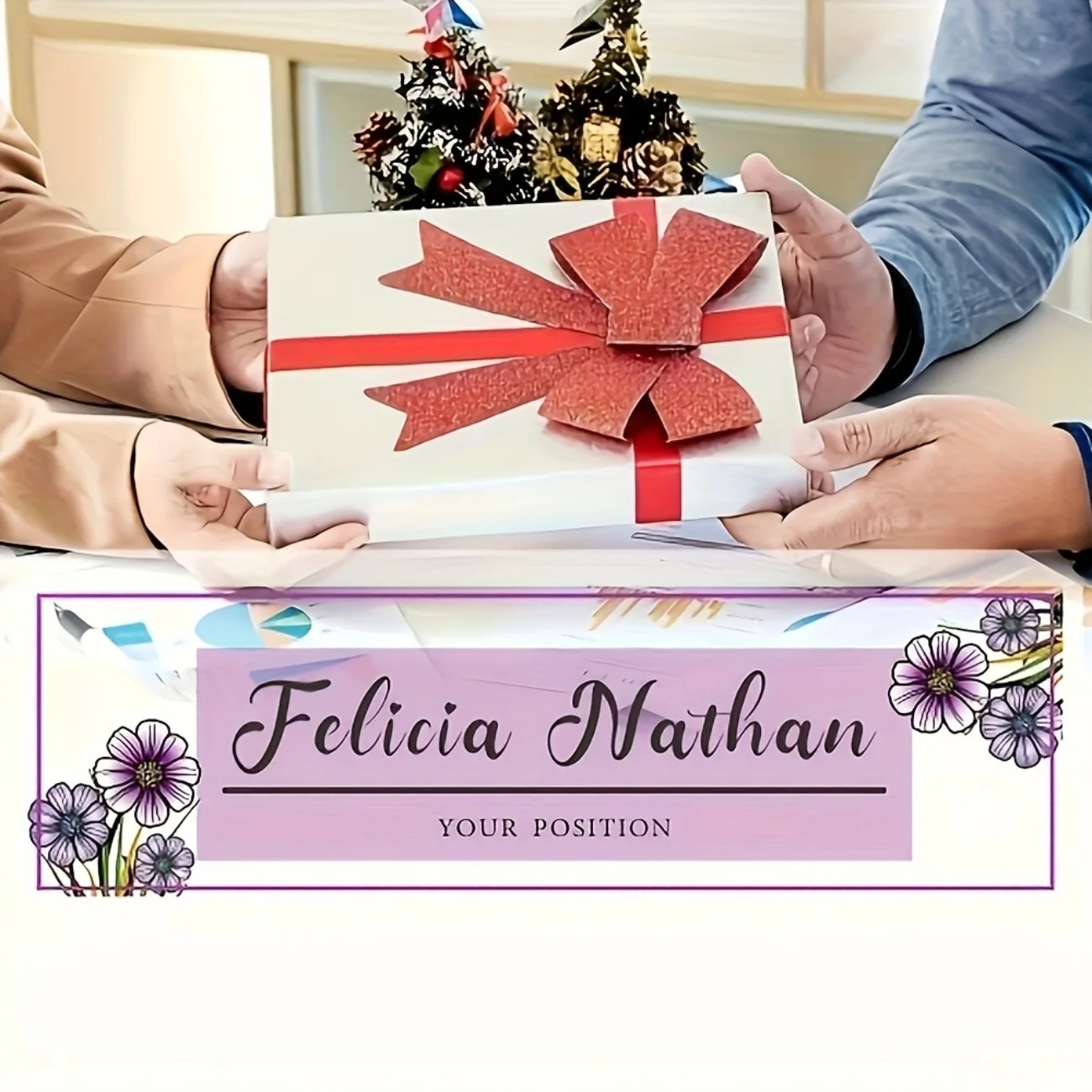 Roze-paarse bloemen-acryl naam - Desk Name Plate recensie en prijs