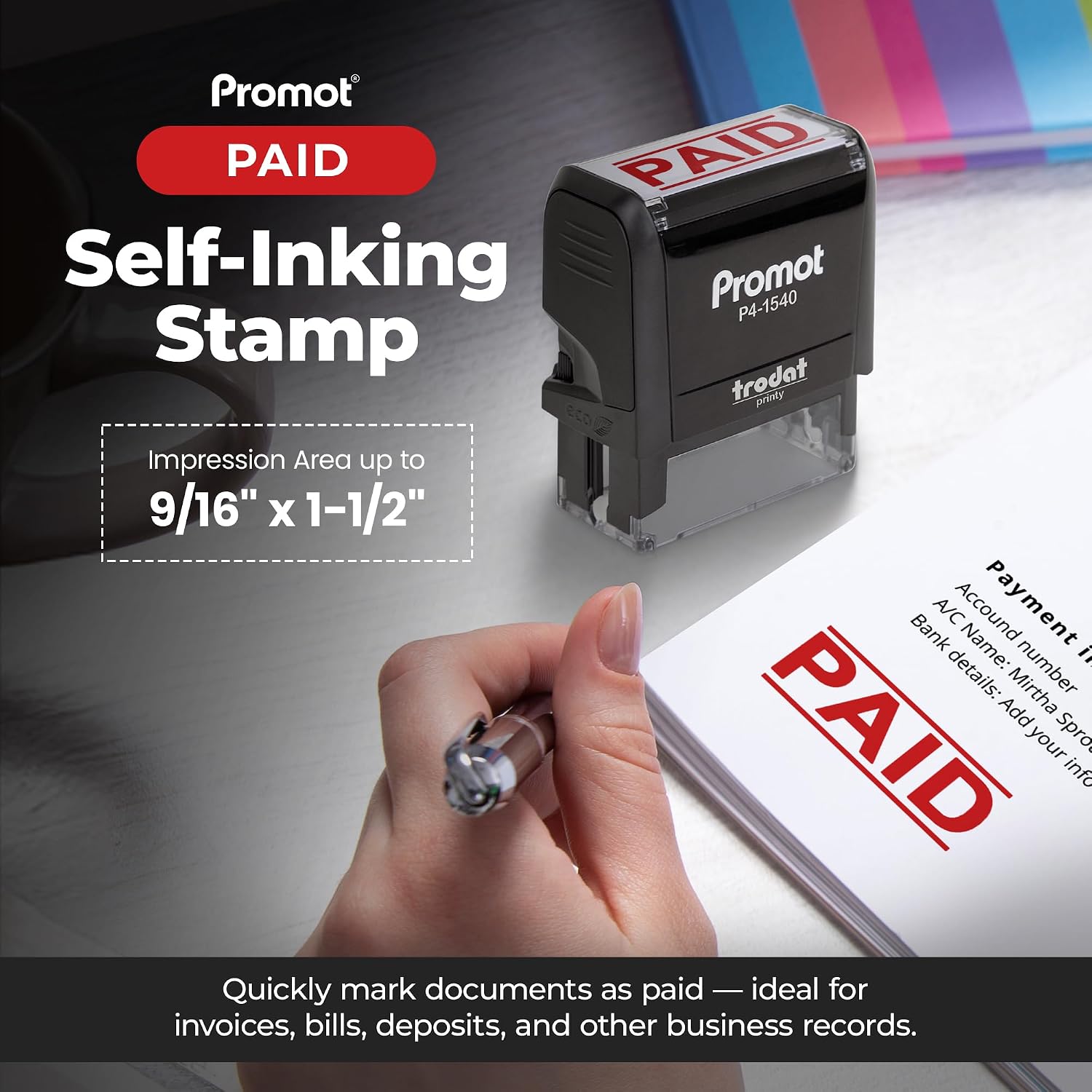 Zelfinktende betaalde stempel, - Self Inking Stamp recensie en prijs