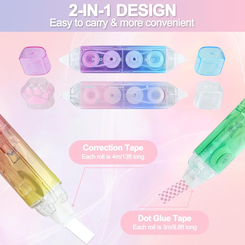 6 stuks correctie tape, 2-in-1 - Correction Tape Roller recensie en prijs