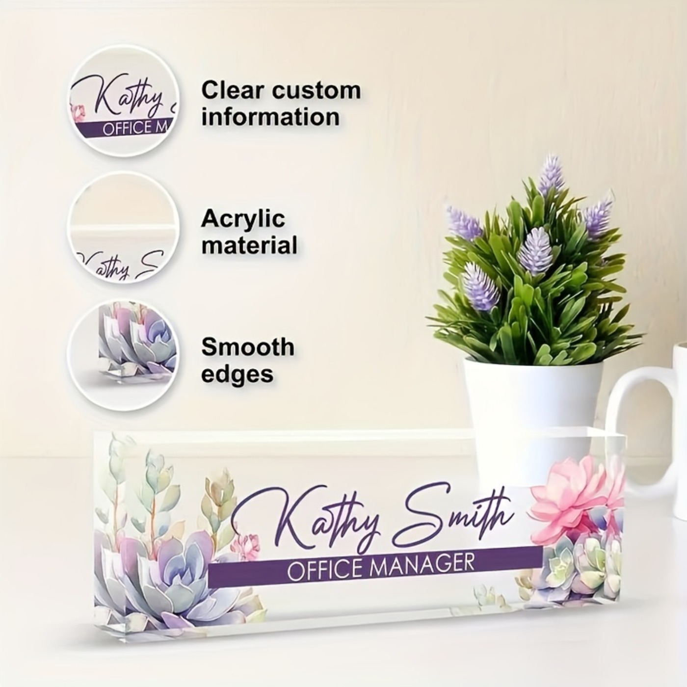 Op maat gemaakte 2D acryl bure - Desk Name Plate recensie en prijs